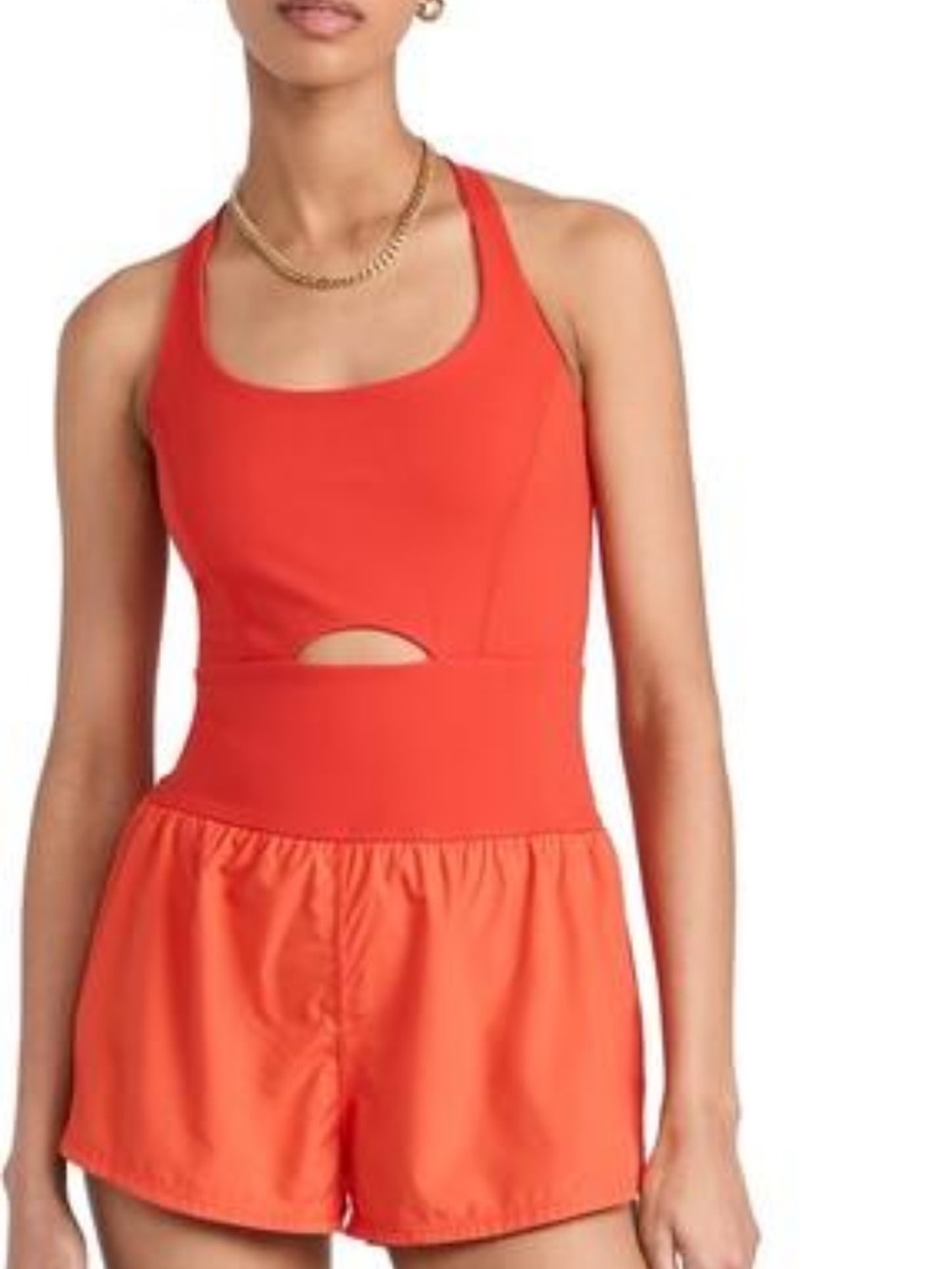 FP Movement by Free People Orange Athletic Shorts Romper